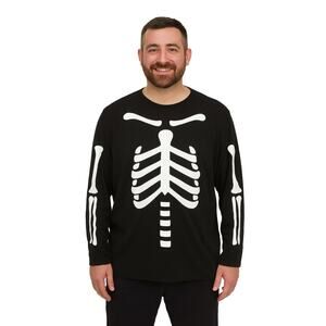 NWOT Target Men’s Black Long Sleeve T-Shirt  Back Skeleton Graphic Print Size XL